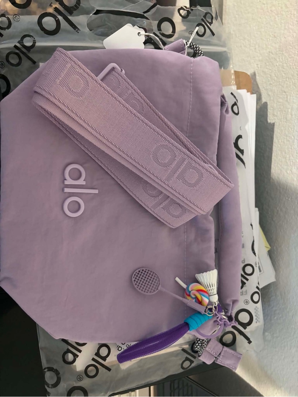 ALO Yoga Lavender Crossbody Bag with Detachable Strap